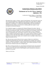 Statement by the Delegation of the United States of America on the nerve agent attack in Salisbury, United Kingdom 