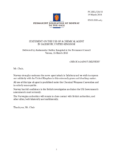 Statement by the Delegation of Norway on the nerve agent attack in Salisbury, United Kingdom