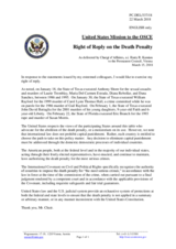 Statement by the Delegation of the United States of America in response to statements by the delegations on the death penalty in the United States of America