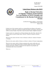Statement by the Delegation of the United States of America in response to the statement by the Delegation of the Russian Federation on the situation in Ukraine and the need to implement the Minsk agreements