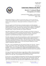 Statement by the Delegation of the United States of America on four years of illegal occupation of the Autonomous Republic of Crimea and the city of Sevastopol by the Russian Federation