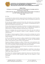Statement by the Delegation of Armenia in response to the statement by the Delegation of Azerbaijan on the Victory Day, to be celebrated on 9 May 2018