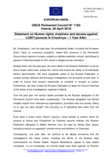 Statement by the Bulgarian EU Presidency on the human rights violations and abuses against LGBTI persons in Chechnya