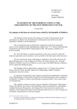 Statement by the Bulgarian EU Presidency on recent developments in the Transdniestrian settlement process in Moldova