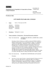 Diario de la 1179ª Sesión plenaria del Consejo Permanente 