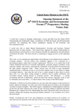 Opening Statement by Mr. Dustin DeGrande, Political Officer