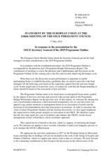 Statement by the Bulgarian EU Presidency in response to the presentation of the 2019 Programme Outline by the Secretary General, Ambassador Thomas Greminger