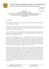 Statement by the Delegation of Armenia in response to the presentation of the 2019 Programme Outline by the Secretary General, Ambassador Thomas Greminger