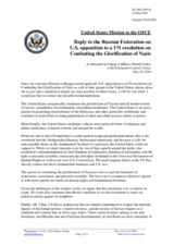 Statement by the Delegation of the United States of America in response to the statement by the Delegation of the Russian Federation on the Europe Day, celebrated on 9 May 2018