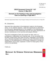 Statement by the Delegation of Denmark on the state responsibility for the downing of Malaysian Airlines Boeing 777-200, Flight MH17 on 17 July 2014