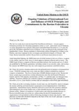 Statement by the Delegation of the United States of America on Russia’s ongoing aggression against Ukraine and illegal occupation of Crimea