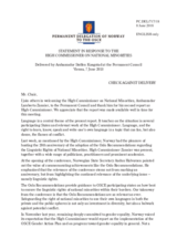 Statement by the Delegation of Norway in response to the report by the High Commissioner on National Minorities, Ambassador Lamberto Zannier