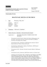 Journal of the 883rd Plenary Meeting of the Forum for Security Co-operation