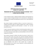 Déclaration de l’UE à la suite de la réunion en format « 5+2 » à Rome les 29 et 30 Mai
