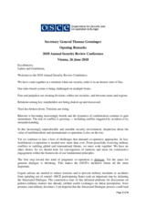 Opening Remarks by OSCE Secretary General at 2018 Annual Security Review Conference