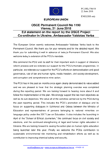 Statement by the Bulgarian EU Presidency in response to the report by the OSCE Project Co-ordinator in Ukraine, Ambassador Vaidotas Verba