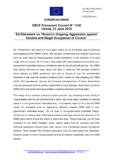 Statement by the Bulgarian EU Presidency on Russia’s ongoing aggression against Ukraine and illegal occupation of Crimea