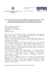 Intervento di apertura del Vice Ministro degli Affari Esteri e della Cooperazione Internazionale, On. Gugliemo Picchi