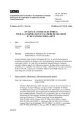 Journal de la 69ème séance commune du Forum pour la coopération en matière de sécurité et du Conseil permanent