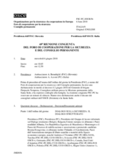 Giornale della 69a Riunione congiunta del Foro di cooperazione per la sicurezza e del Consiglio permanente