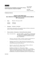 Diario de la 886ª Sesión extraordinaria del Foro de Cooperación en materia de Seguridad  
