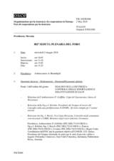 Giornale della 882a Seduta plenaria del Foro di cooperazione per la sicurezza