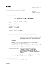 Diario de la 877ª Sesión plenaria del Foro de Cooperación en materia de Seguridad  
