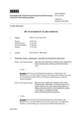 Journal der 887. Plenarsitzung des Forums