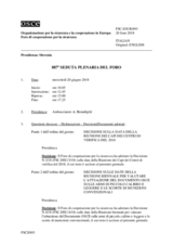 Giornale della 887a Seduta plenaria del Foro di cooperazione per la sicurezza