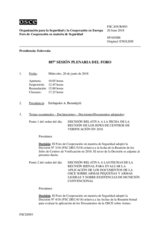 Diario de la 887ª Sesión plenaria del Foro de Cooperación en materia de Seguridad  