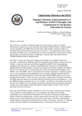 Statement by the Delegation of the United States of America on Russia’s ongoing aggression against Ukraine and the illegal occupation of Crimea