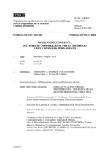Giornale della 70a Riunione congiunta del Foro di cooperazione per la sicurezza e del Consiglio permanente