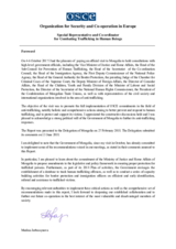 Report by OSCE Special Representative and Co-ordinator for Combating Trafficking in Human Beings, Madina Jarbussynova, following her official visit to Mongolia