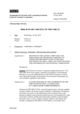 Journal of the 889th Plenary Meeting of the Forum for Security Co-operation