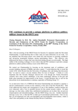 Closing remarks by the Chairperson of the Forum For Security Co-Operation, H.E. Ambassador Andrej Benedejčič