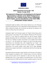 Statement by the Austrian EU Presidency in response to the update by Ambassador Martin Sajdik and to the report by Ambassador Ertugrul Apakan