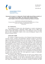 Statement by the Delegation of Ukraine in response to the update by Ambassador Martin Sajdik and to the report by Ambassador Ertugrul Apakan
