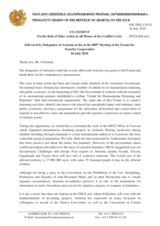 Statement by the Delegation of Armenia in response to the presentations by Ambassador T. Lovrenčič, by Ms. T. Yrjölä, by Ms. A. Calza Bini, and by Mr. V. Verba