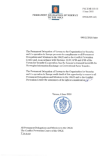 Information Exchange by the Delegation of Norway on Conventional Arms Transfer