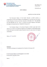 Information Exchange by the Delegation of Slovakia on Conventional Arms Transfer