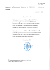 Information Exchange by the Delegation of Denmark on Conventional Arms Transfer Information Exchange by the Delegation of Denmark on Conventional Arms Transfer
