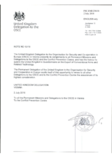 Response by the Delegation of the United Kingdom to the Questionnaire on Participating States’ Policy and/or National Practices and Procedures for the Export of Conventional Arms and Related Technology Response by the Delegation of the United Kingdom to the Questionnaire on Participating States’ Policy and/or National Practices and Procedures for the Export of Conventional Arms and Related Technology