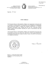 Response by the Delegation of Malta to the Questionnaire on Participating States’ Policy and/or National Practices and Procedures for the Export of Conventional Arms and Related Technology Response by the Delegation of Malta to the Questionnaire on Participating States’ Policy and/or National Practices and Procedures for the Export of Conventional Arms and Related Technology