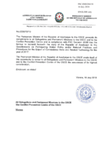 Response by the Delegation of Azerbaijan to the Questionnaire on Participating States’ Policy and/or National Practices and Procedures for the Export of Conventional Arms and Related Technology Response by the Delegation of Azerbaijan to the Questionnaire on Participating States’ Policy and/or National Practices and Procedures for the Export of Conventional Arms and Related Technology