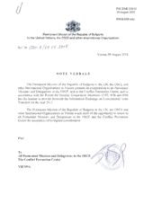 Response by the Delegation of Bulgaria to the Questionnaire on Participating States’ Policy and/or National Practices and Procedures for the Export of Conventional Arms and Related Technology