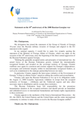 Statement by the Delegation of Ukraine on ten years since the full-scale military aggression against Georgia by the Russian Federation