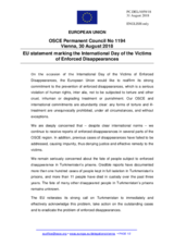 Statement by the Austrian EU Presidency on the International Day of the Victims of Enforced Disappearances, observed on 30 August 2018