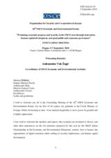 Welcoming Remarks by Amb. Vuk Žugić