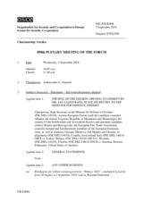 Journal of the 890th Plenary Meeting of the Forum for Security Co-operation