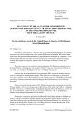 Statement by the Delegation of the Russian Federation on the arbitrary detention of Ms. M. Butina in the United States of America